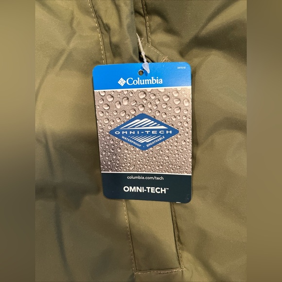 Columbia Cedar Cliff Insulated Jacket Mens XL Stone Green Hood Waterproof Hunt - Picture 9 of 15